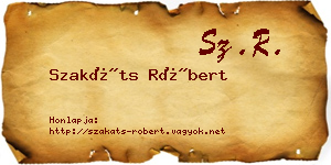 Szakáts Róbert névjegykártya